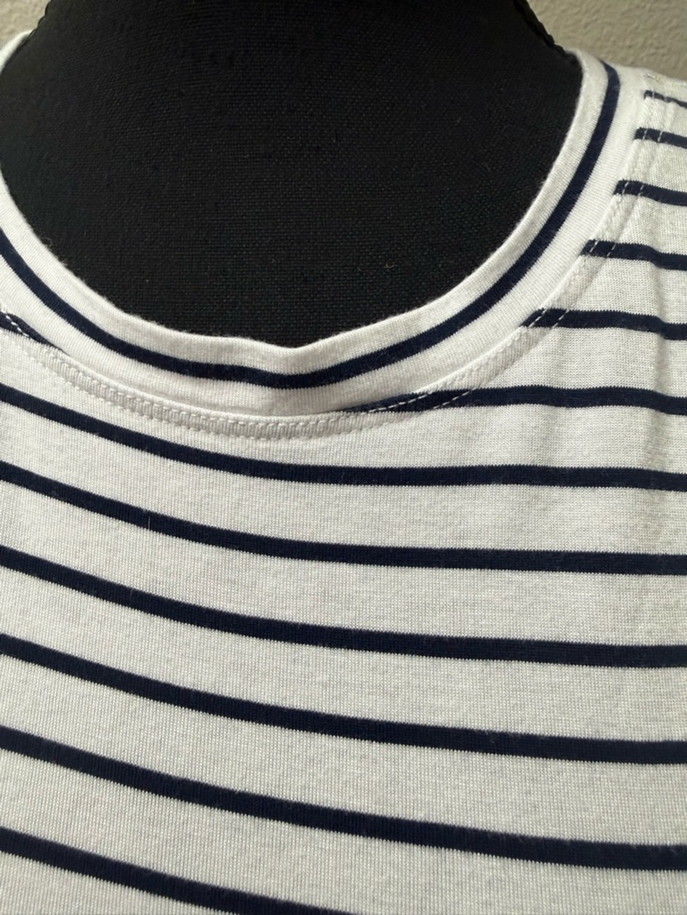 French Laundry Striped Tee Navy White Short Sleeve Classic Casual Top L - Picture 3 of 8